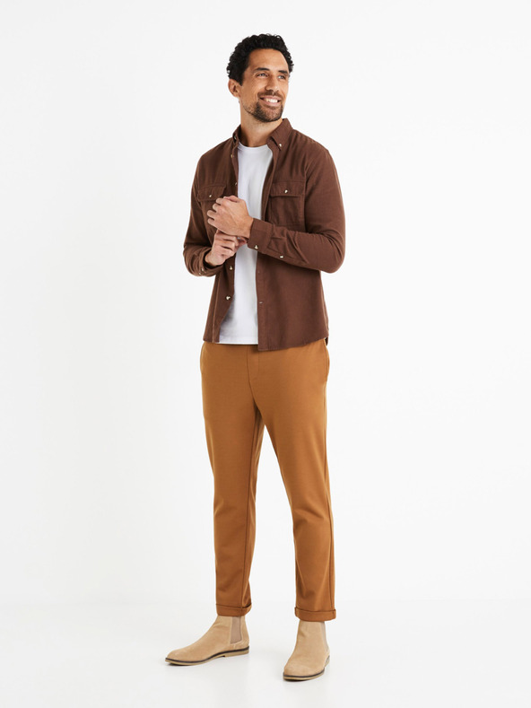 Celio Celio Caoflacko muška smeđa flanelska košulja