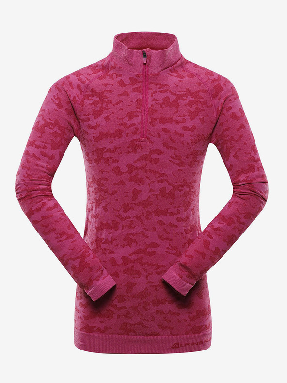 ALPINE PRO Tamno roza djevojačka funkcionalna majica s uzorkom ALPINE PRO Lubino