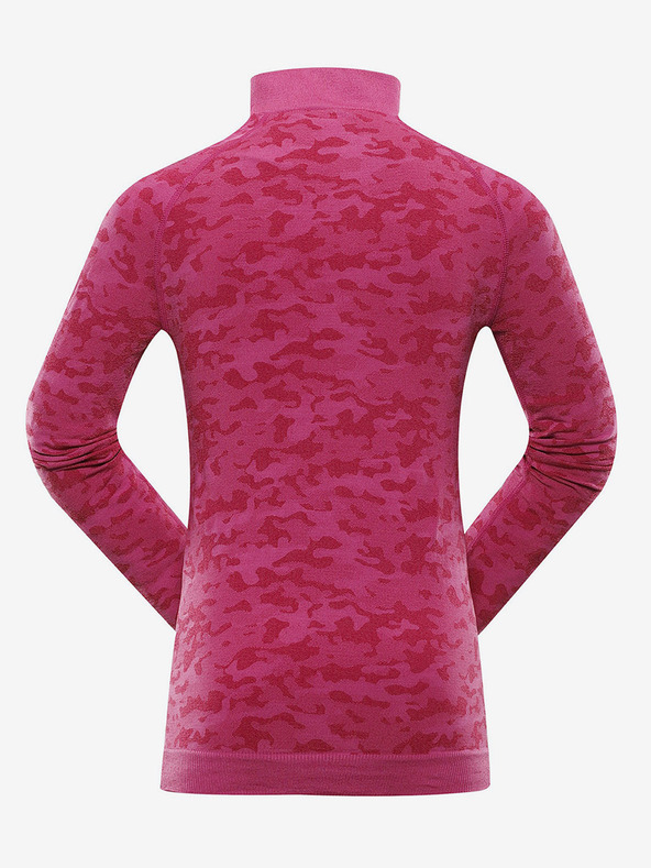 ALPINE PRO Tamno roza djevojačka funkcionalna majica s uzorkom ALPINE PRO Lubino