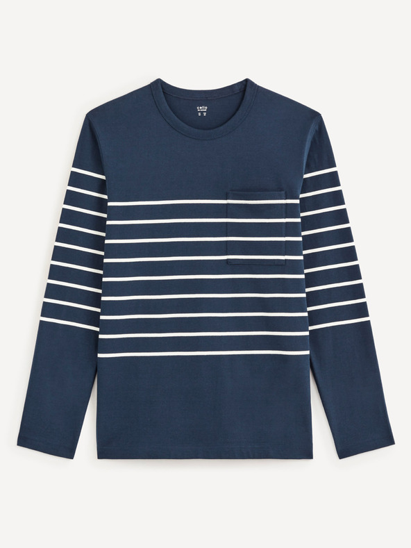 Celio Plava muška majica na pruge Celio Veboxmlr