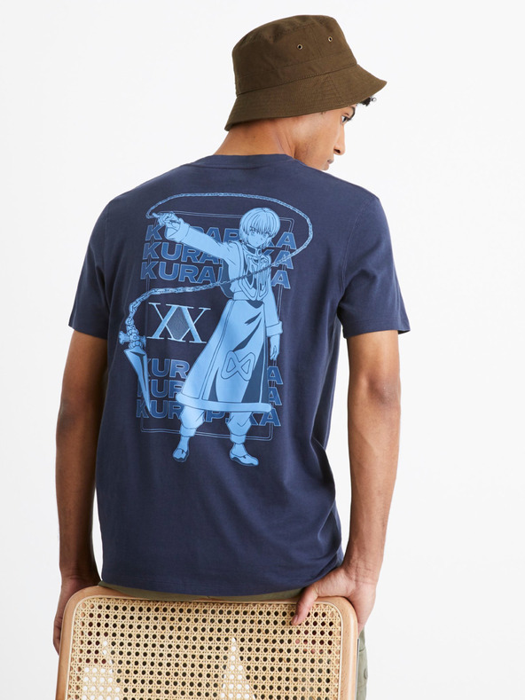 Celio Tamnoplava muška majica s printom Celio Hunter & Hunter na leđima