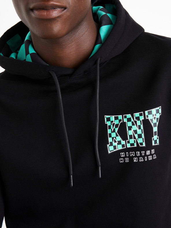 Celio Crna muška majica s printom Celio Demon Slayer