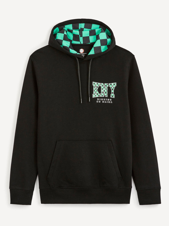 Celio Crna muška majica s printom Celio Demon Slayer