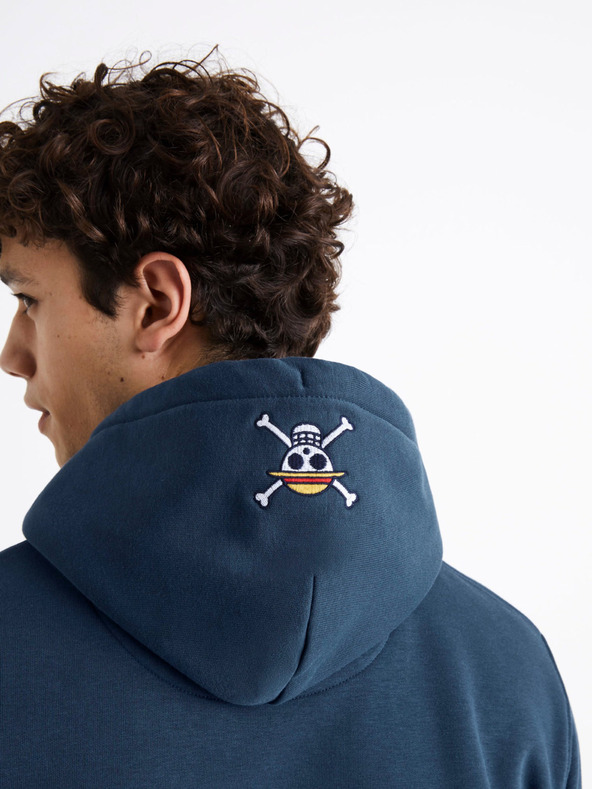 Celio Plava muška jednodijelna majica s kapuljačom Celio