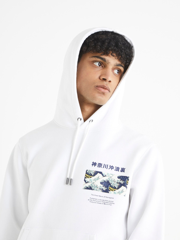 Celio Bijela majica s kapuljačom Celio Hokusai