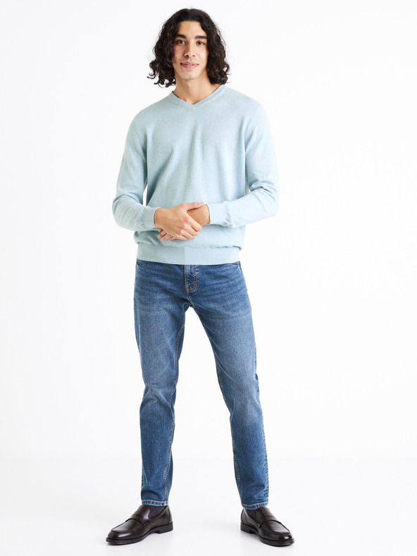 Celio Svijetloplavi muški džemper Celio Decotonv