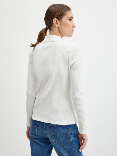 Orsay Bijela ženska rebrasta polo majica ORSAY