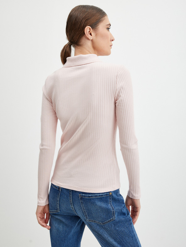 Orsay Ženska rebrasta polo majica boje marelice ORSAY