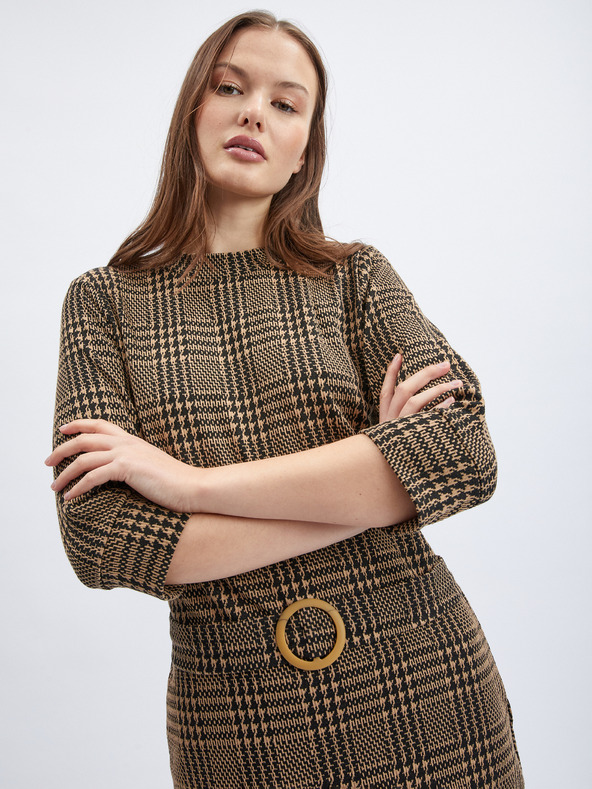 Orsay Smeđa ženska haljina s uzorkom ORSAY