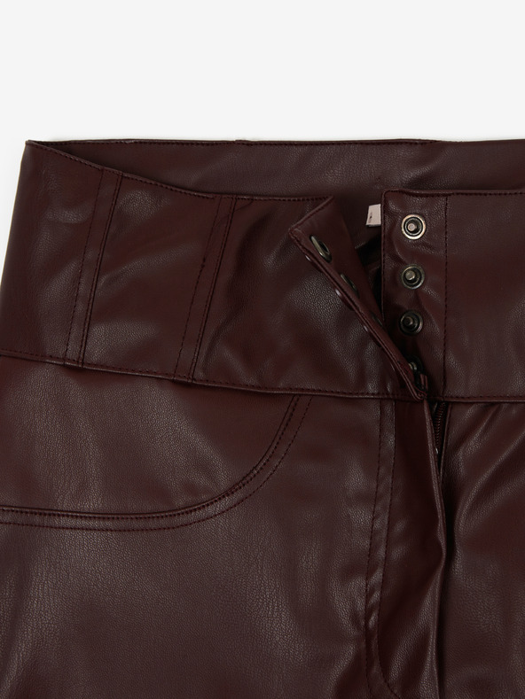 Orsay Ženske hlače od umjetne kože boje vina ORSAY