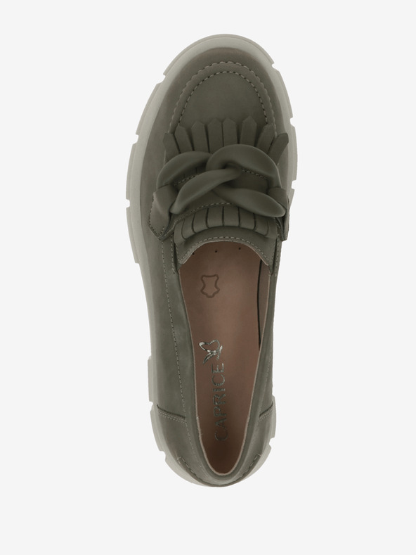 Caprice Kaki ženske natikače od antilopa s platformom Caprice