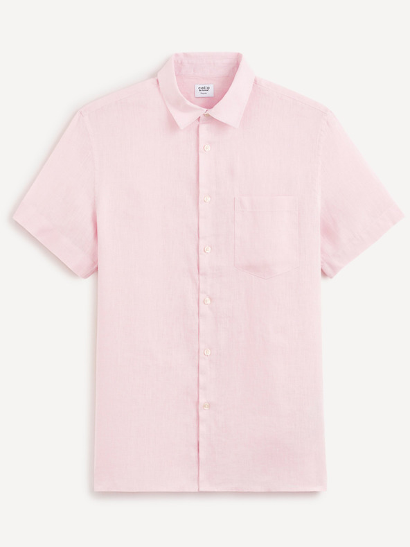 Celio Celio Damarlin svijetloružičasta muška lanena košulja