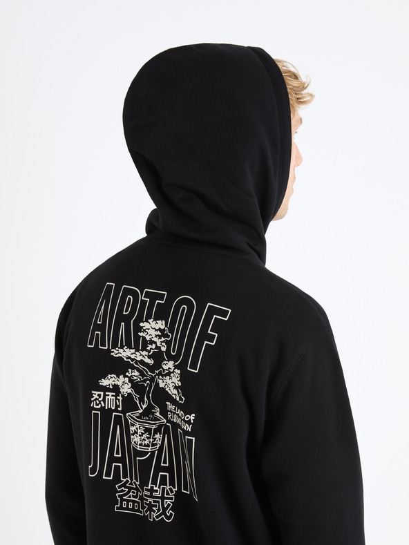 Celio Crna muška majica s kapuljačom Celio Fejabowl