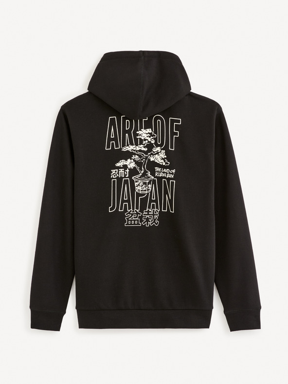 Celio Crna muška majica s kapuljačom Celio Fejabowl