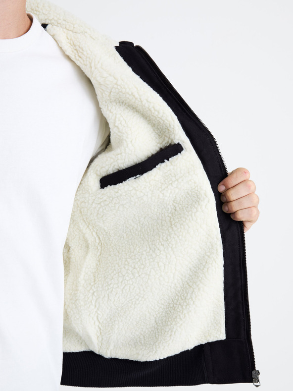 Celio Tamnoplava muška jakna s umjetnim krznom Celio Fuhoodie