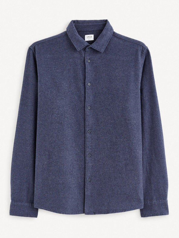 Celio Tamnoplava muška flanel košulja Celio Fanel