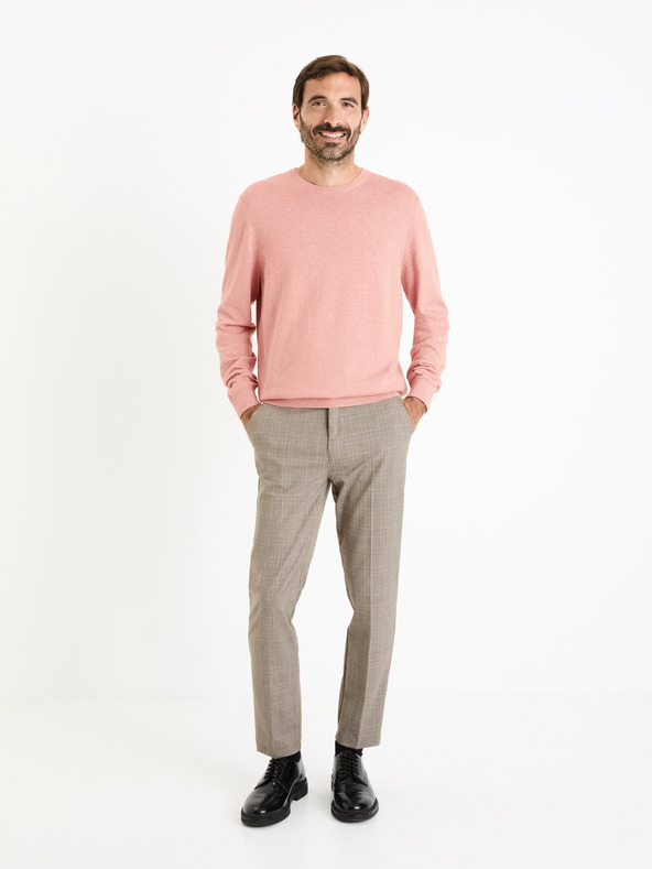 Celio Bež muške karirane hlače Celio Fowinter