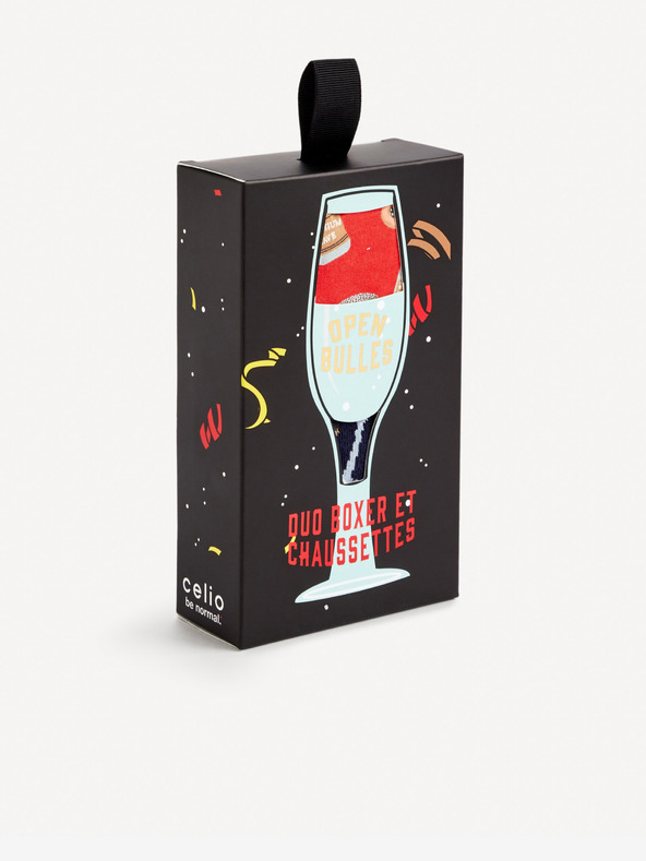 Celio Set bokserica i čarapa u crvenoj i plavoj boji Celio