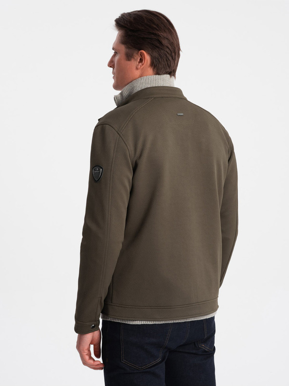 Ombre Clothing Kaki muška svijetla jakna Ombre odjeća BIKER