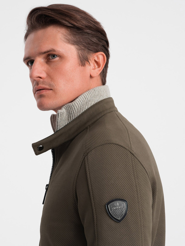 Ombre Clothing Kaki muška svijetla jakna Ombre odjeća BIKER