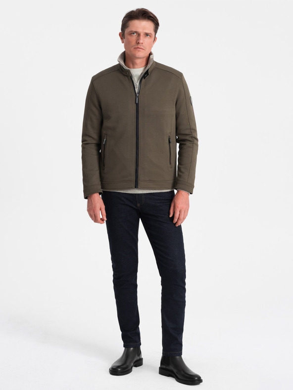 Ombre Clothing Kaki muška svijetla jakna Ombre odjeća BIKER