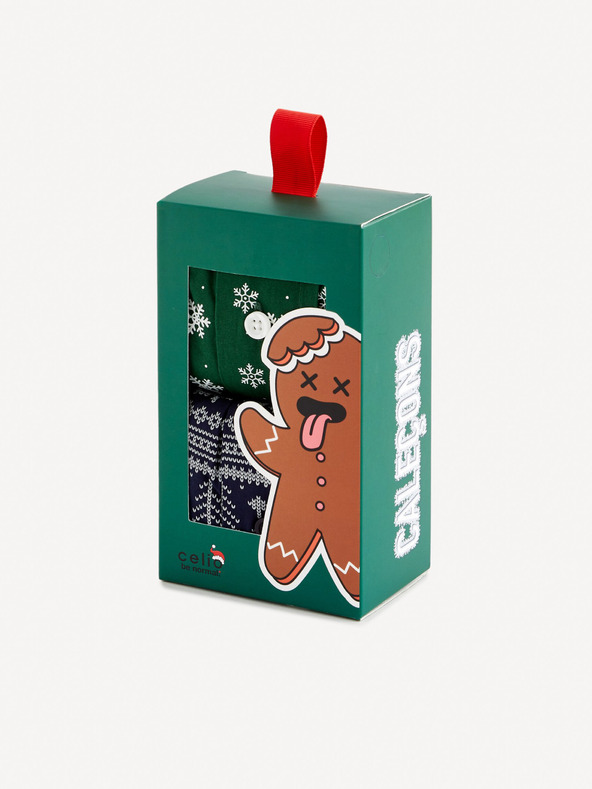 Celio Komplet od dvije šarene muške božićne kratke hlače u Celio poklon kutiji