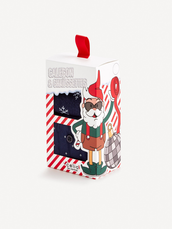 Celio Komplet tamnoplavih muških hlačica i čarapa u Celio poklon kutiji