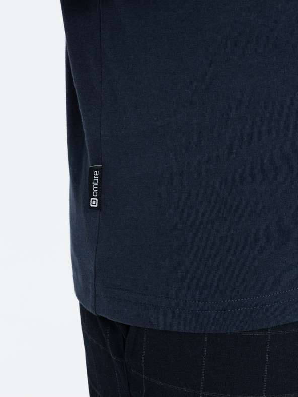 Ombre Clothing Ombre odjeća HENLEY tamnoplava muška majica na kopčanje