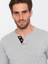 Ombre Clothing Ombre odjeća HENLEY Siva muška majica na kopčanje