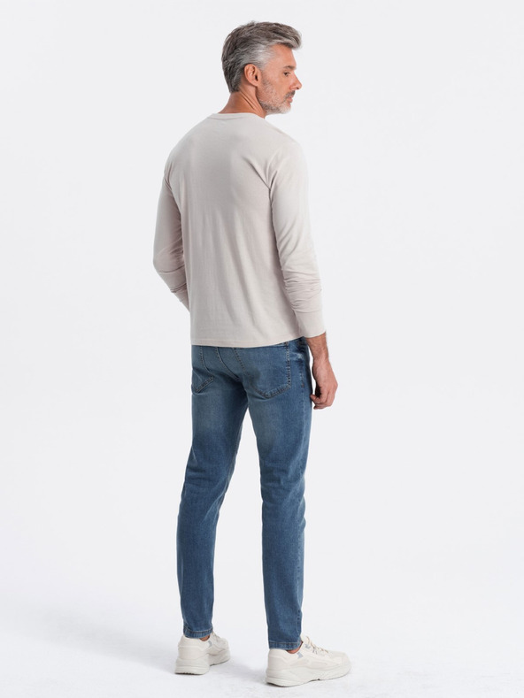 Ombre Clothing Ombre odjeća HENLEY svijetlo siva muška majica na kopčanje