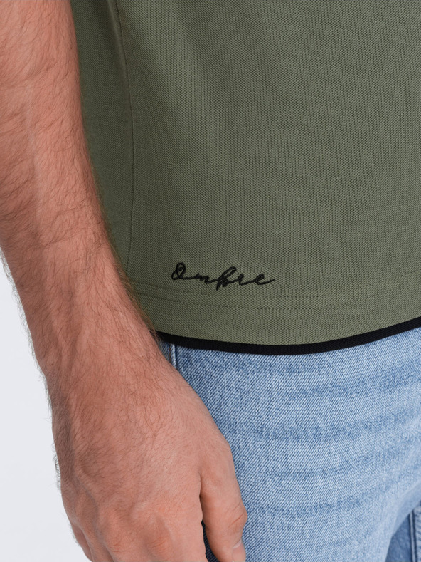 Ombre Clothing Zelena muška polo majica Ombre Clothing