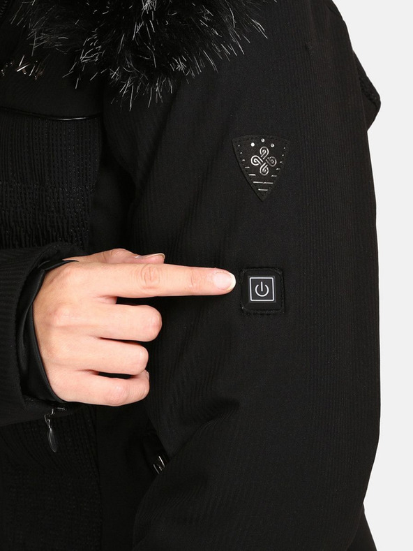 Kilpi Crna ženska skijaška jakna s grijačima Kilpi Emilin