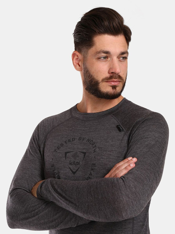 Kilpi Kilpi MAVORA TOP-M tamno siva Merino vunena muška majica