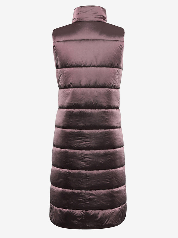 ALPINE PRO Dugi ženski prošiveni prsluk s natpisom ALPINE PRO UREFA roza