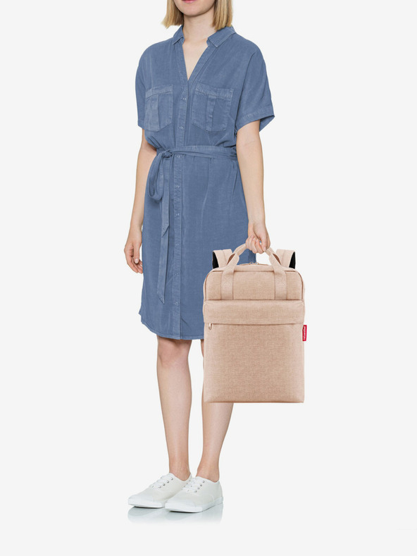 Reisenthel Bež ženski ruksak Reisenthel Allday Backpack M Twist Coffee