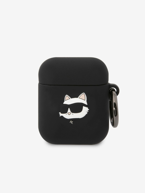 Karl Lagerfeld 3D Logo NFT Choupette Head Silikonska maska ​​za Airpods 1/2 crna Karl Lagerfeld