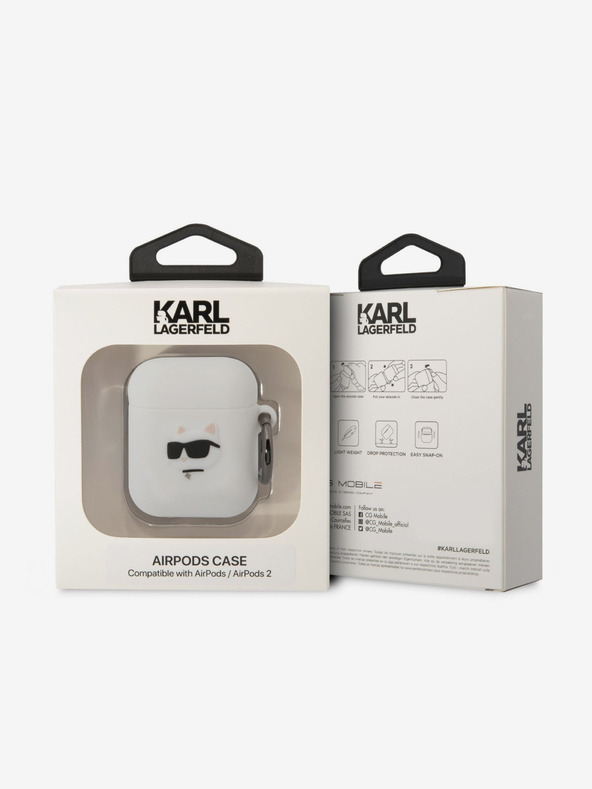 Karl Lagerfeld 3D Logo NFT Choupette Head Silikonska maska ​​za Airpods 1/2 Bijela Karl Lagerfeld