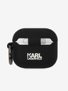 Karl Lagerfeld 3D logotip NFT Karl i Choupette silikonska maska ​​za AirPods 3 crna Karl Lagerfeld