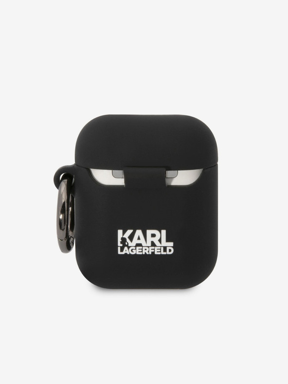 Karl Lagerfeld 3D Logo NFT Karl Head Silikonska torbica za Airpods 1/2 crna Karl Lagerfeld