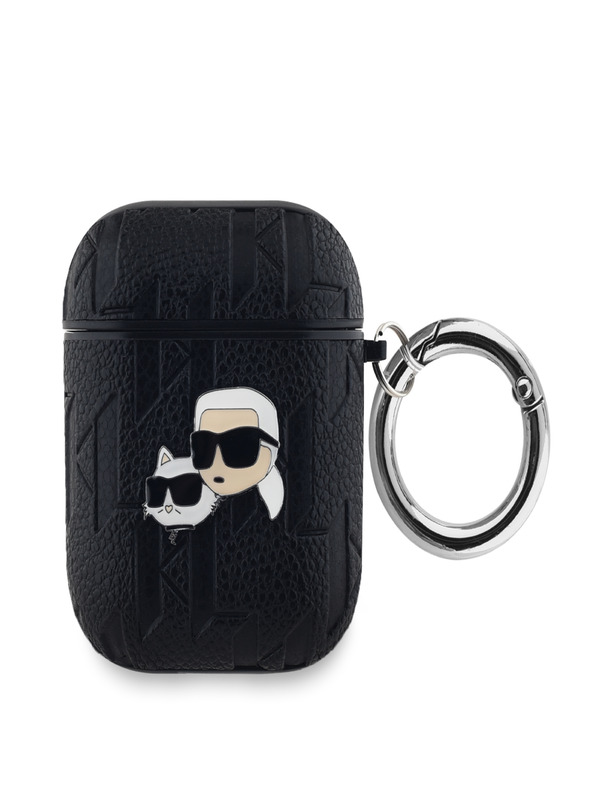 Karl Lagerfeld Karl Lagerfeld PU reljefna futrola Karl and Choupette Heads za AirPods 1/2 crna