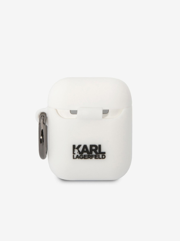 Karl Lagerfeld 3D Logo NFT Karl Head Silikonska torbica za Airpods 1/2 Bijela Karl Lagerfeld