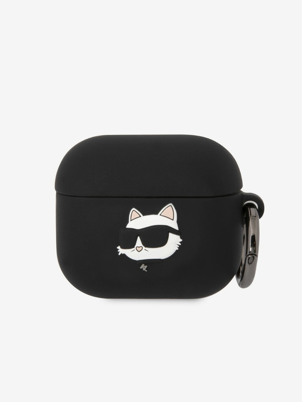 Karl Lagerfeld 3D Logo NFT Choupette Head Silikonska maska ​​za Airpods 3 Black Karl Lagerfeld