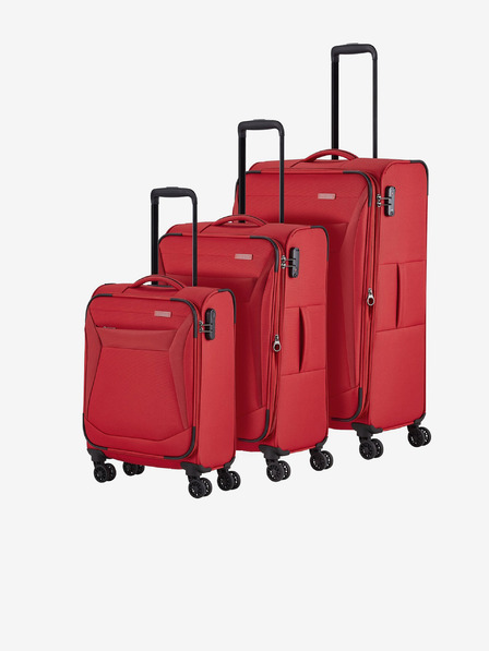 Travelite Set od tri putna kofera crvene boje Travelite Chios S, M, L