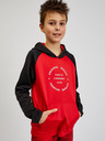 Sam 73 Crno-crvena unisex dječja majica s kapuljačom SAM73 Draco
