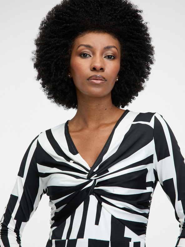 Orsay Crna ženska haljina do koljena ORSAY