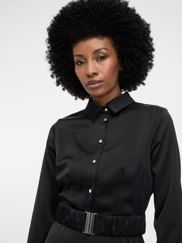 Orsay Crna ženska haljina do koljena ORSAY