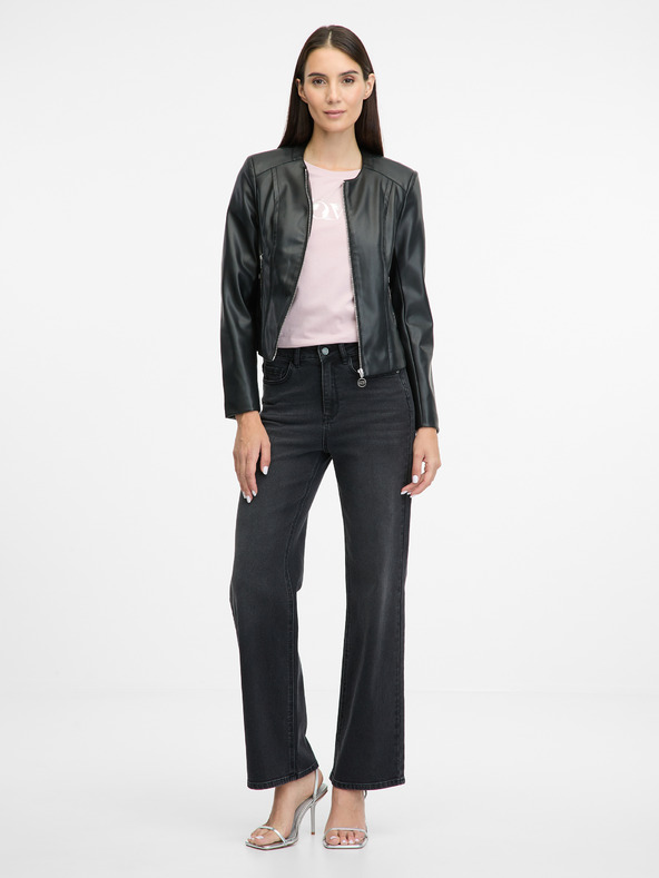 Orsay Crna ženska kožna jakna ORSAY