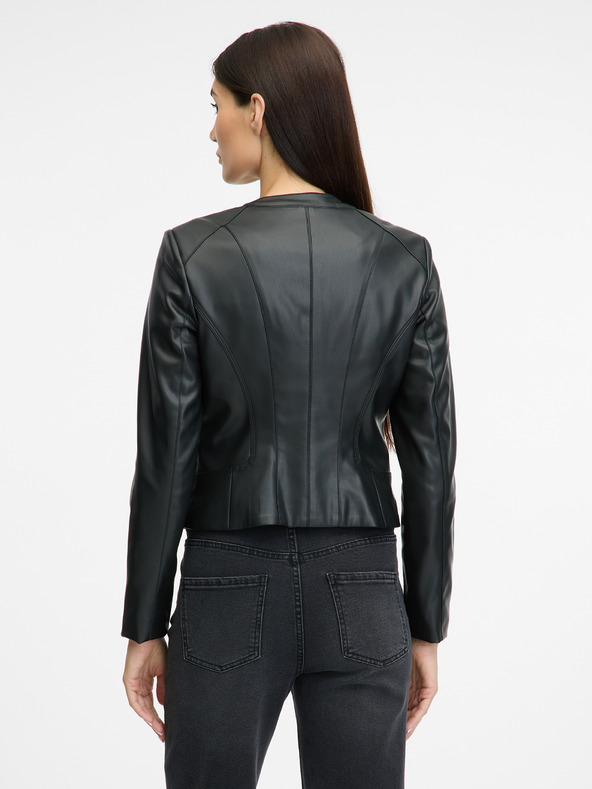 Orsay Crna ženska kožna jakna ORSAY