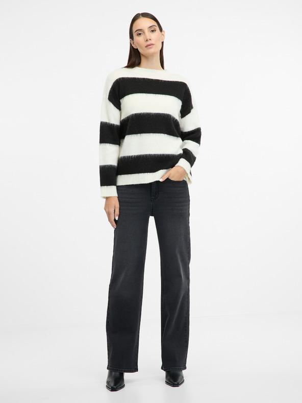 Orsay Crni prugasti ženski pulover ORSAY