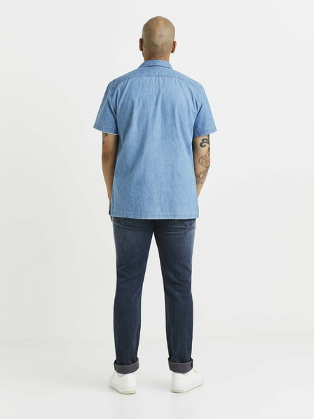 Celio Plava muška traper košulja s Celio džepovima